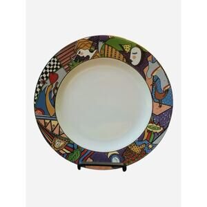 4 Vitromaster Metropolitan Stoneware Salad Plates 1990s Postmodern